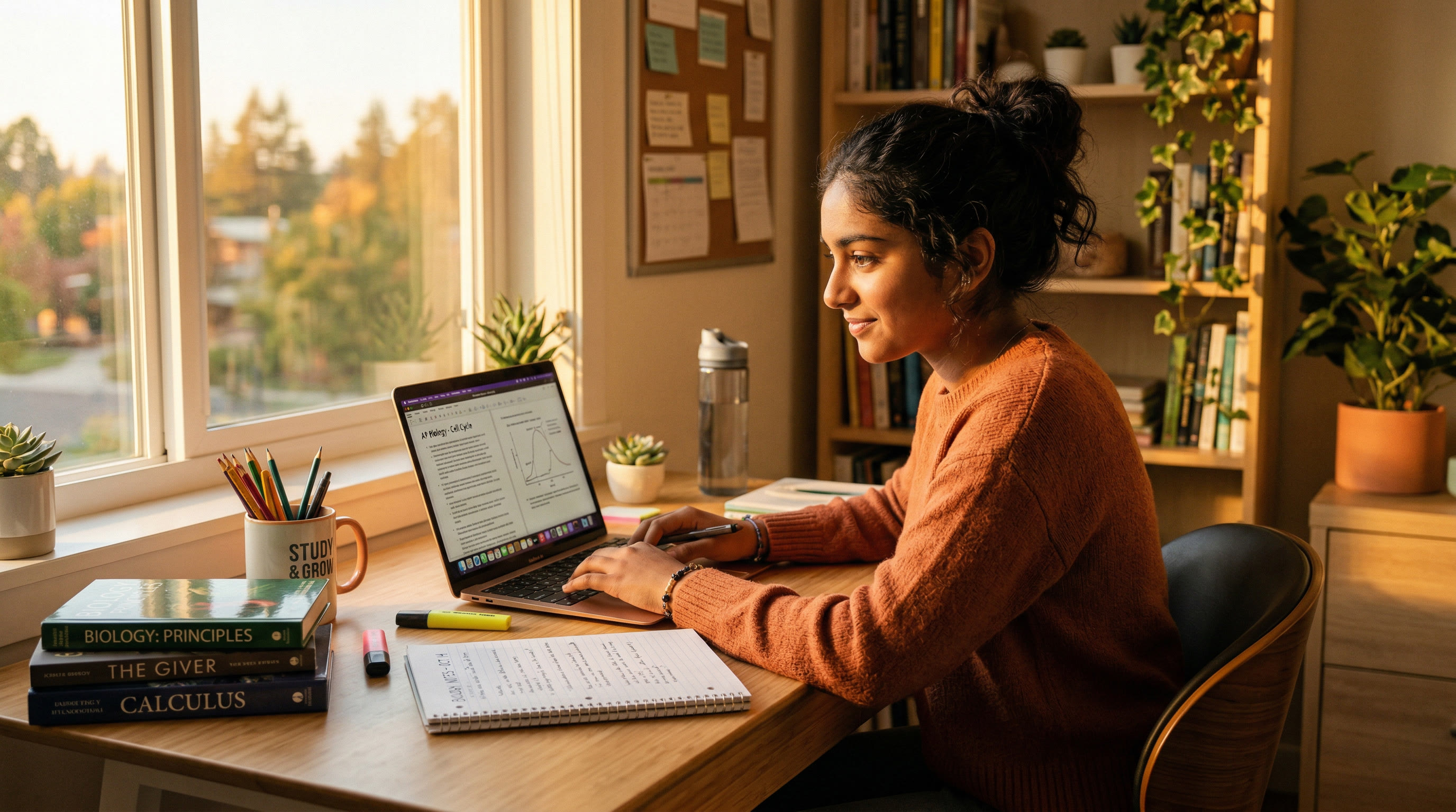 High school student studying for the Digital SAT